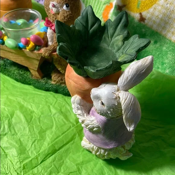 Easter Bunny and Carrot Candle Holder Set - Picture 3 of 14